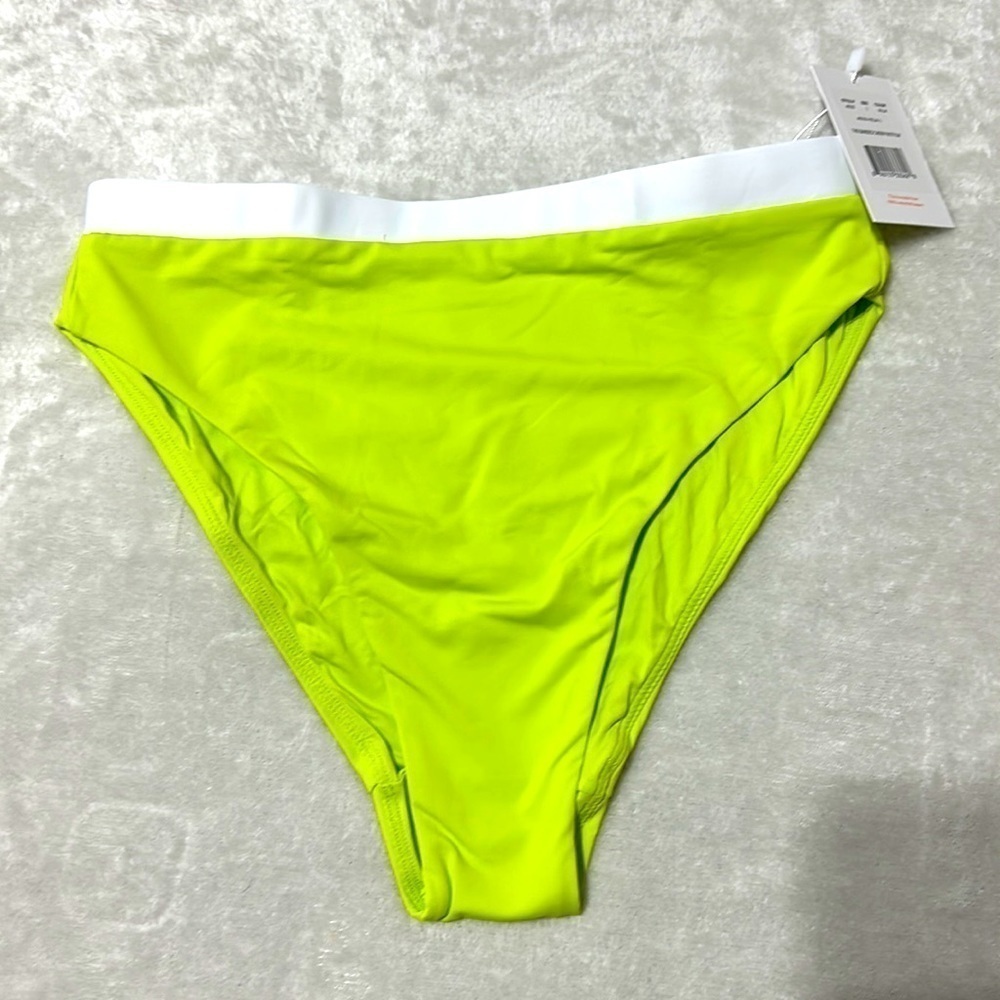 Andie Swim The Banded Cheeky Bikini Bottom Neon Lime Size S NWT